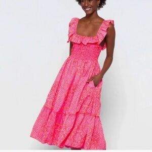 Vineyard Vines Vibrant Pink and Orange Dress M